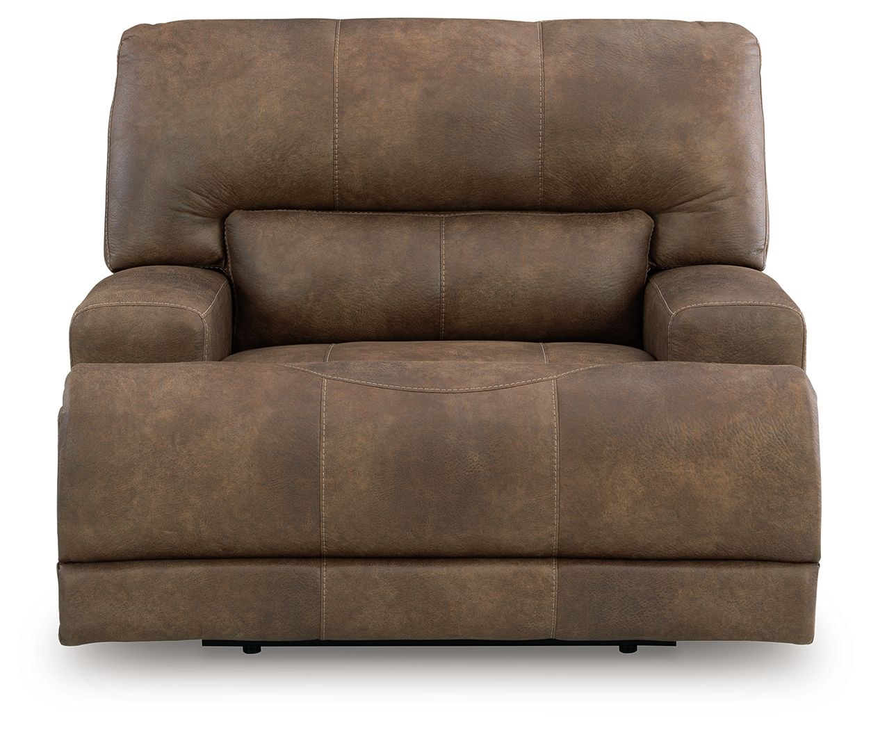 Earth power recliner with adjustable headrest, front view