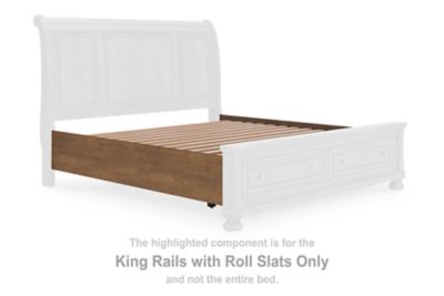 Feddinger - Medium Brown - King Rails With Roll Slats