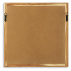 Square wood backboard with two metal hanging hooks for wall decor