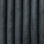 Dark gray corduroy ottoman fabric texture close-up