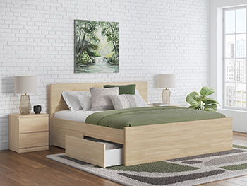 Onita - Natural - Queen/King Double Drawer Storage