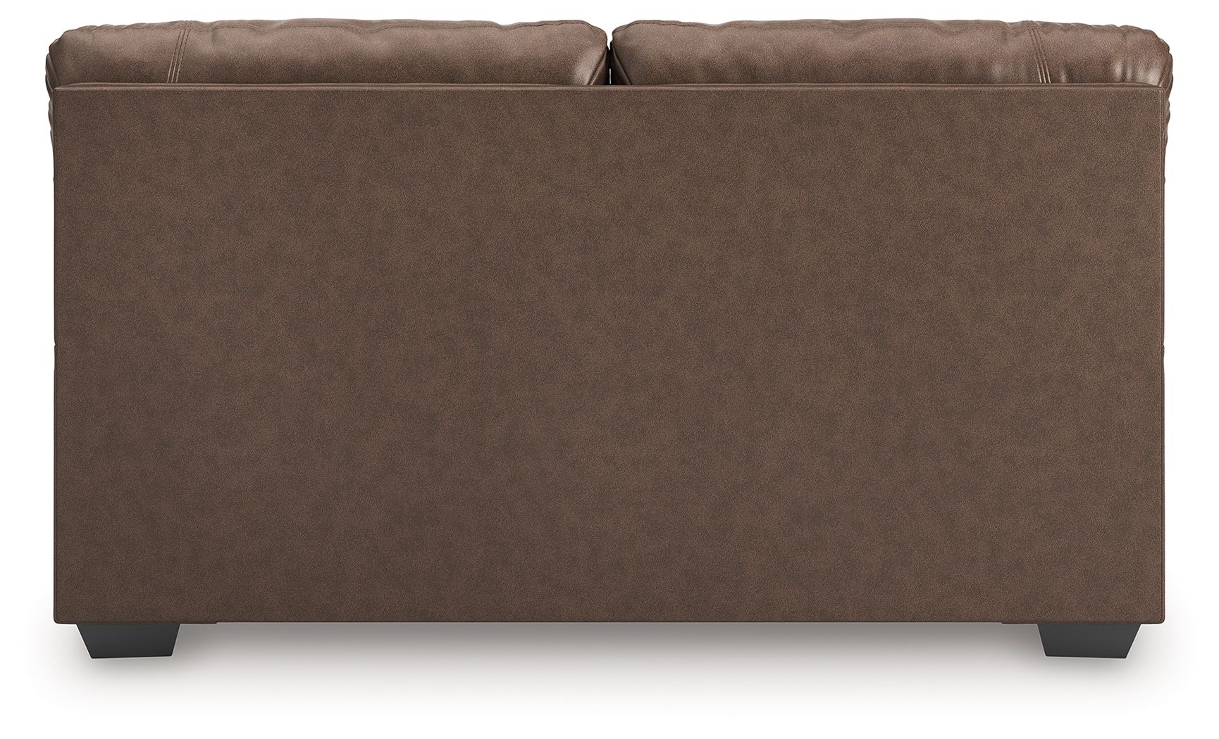 WillowBend loveseat in dark brown upholstery with squared back and tapered feet