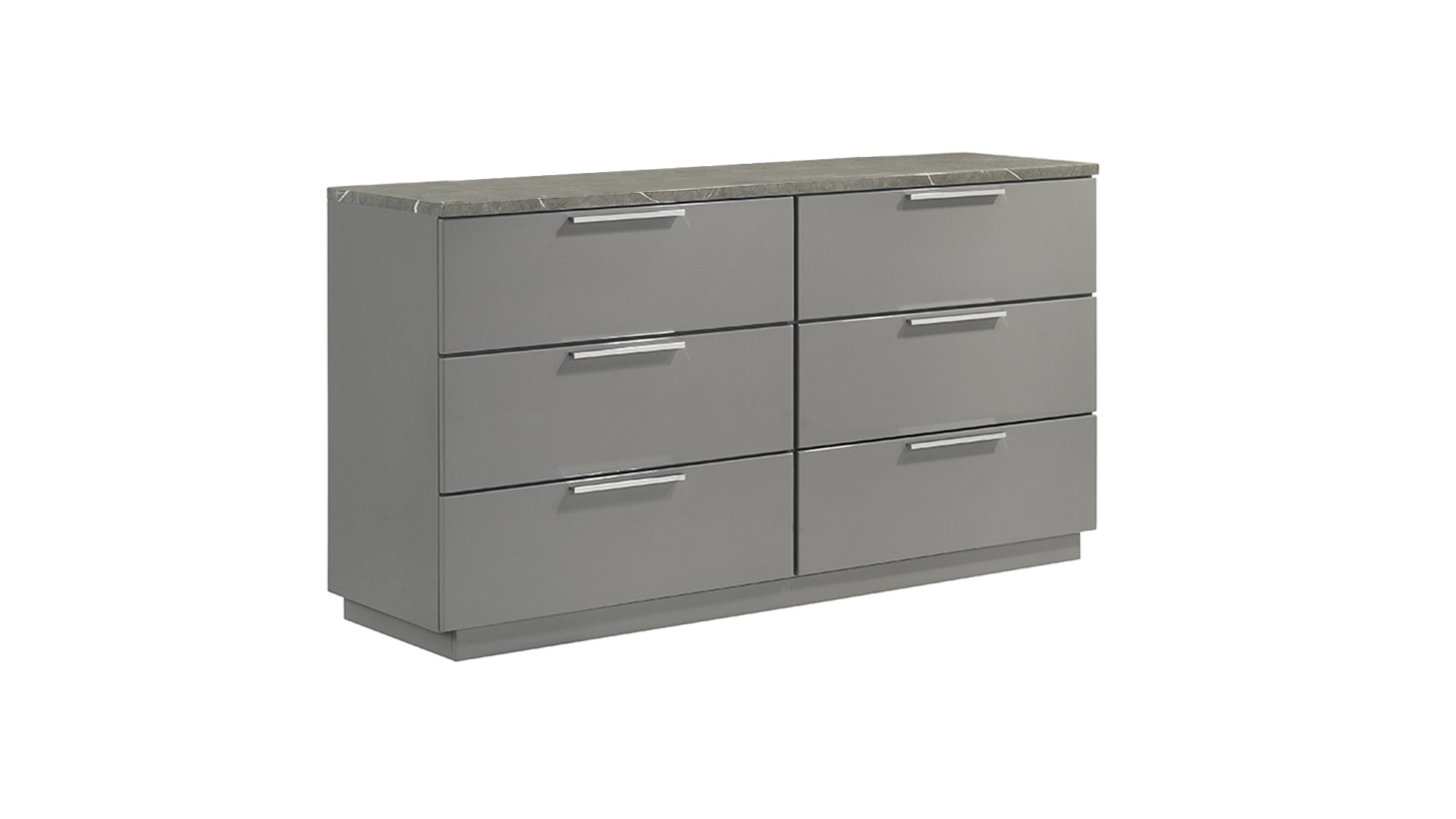 Elara Dresser - Gray Two-Tone Marble/Lacquer, Spacious Drawers