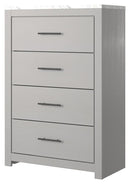 Cottonburg - Light Gray / White - Four Drawer Chest