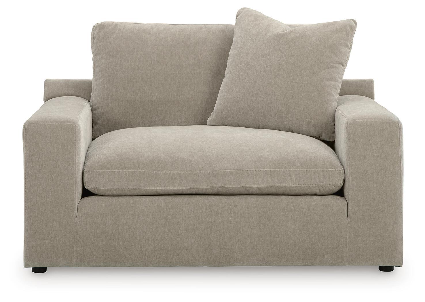 Maxton Heights chair and a half in light gray with two back cushions