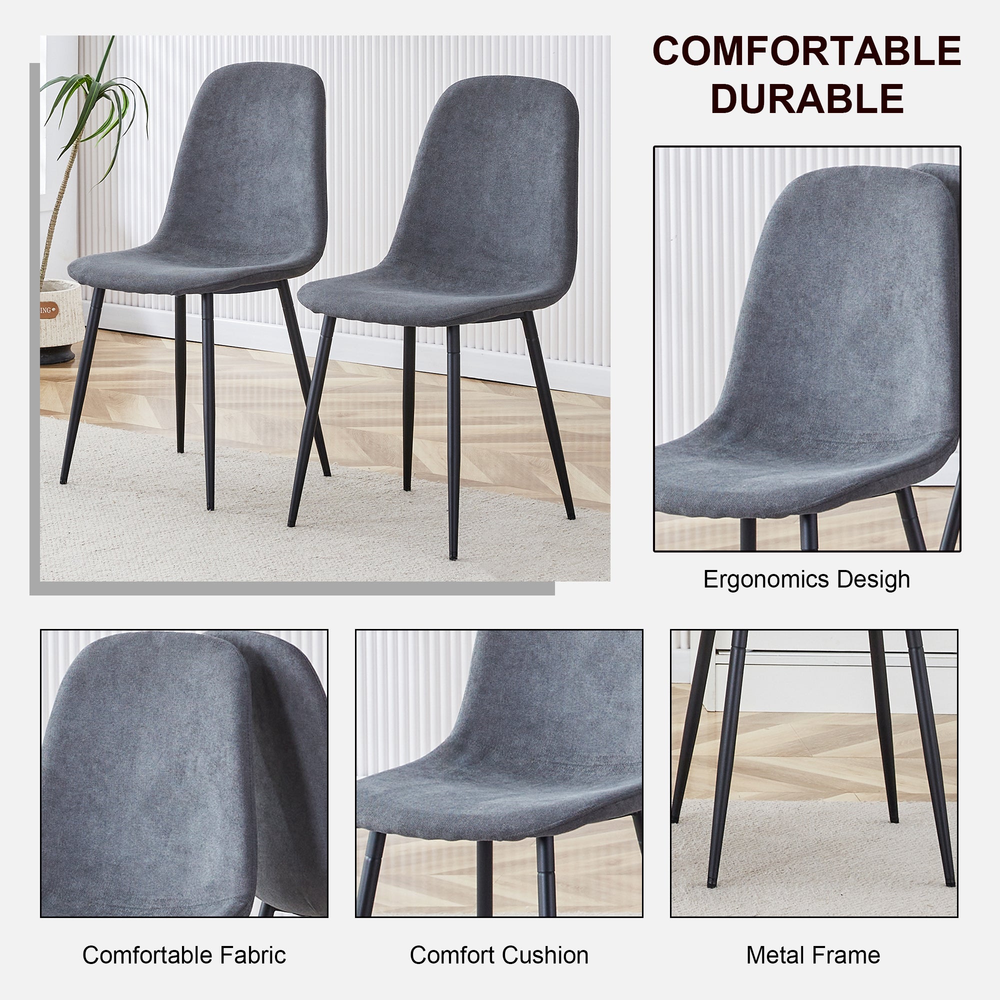 Modern Circular Dining Table Set with 6 Chairs