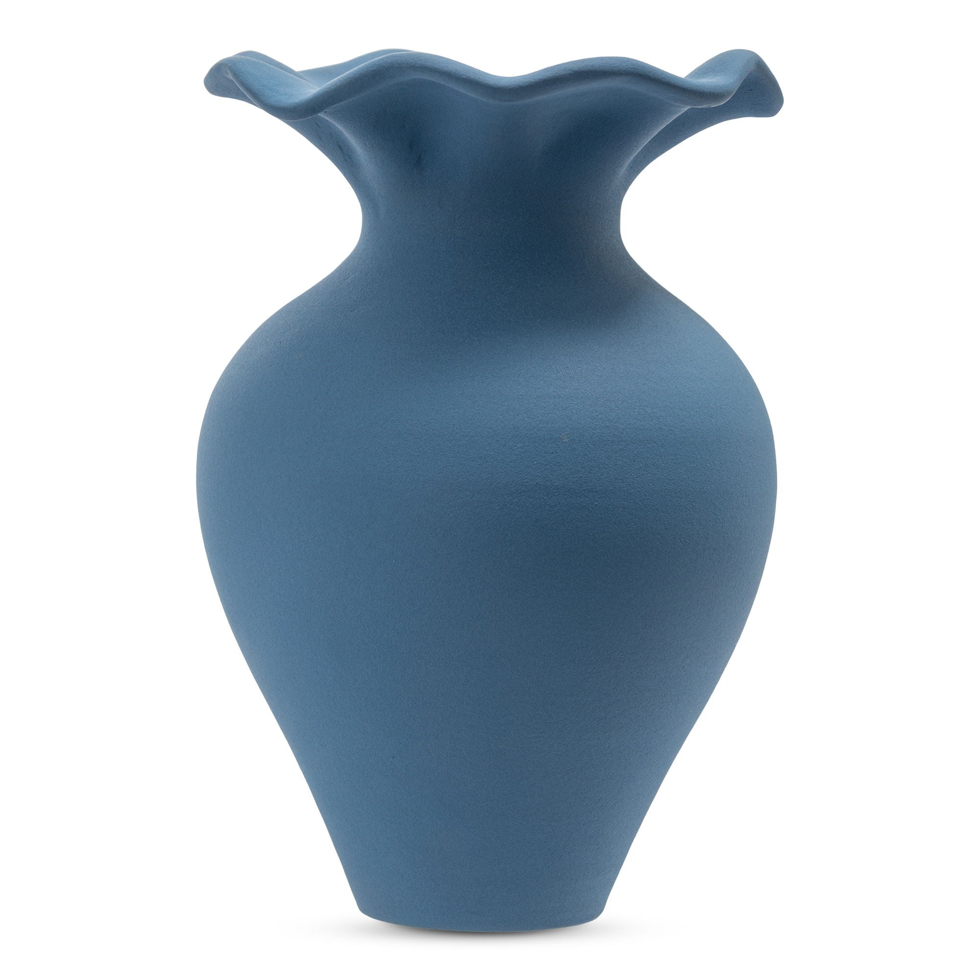 Ruffle - 12" Descorative Vessel - Light Blue