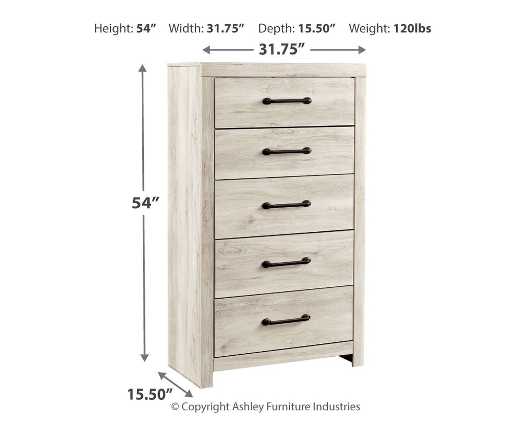 Dimension diagram: 54"H x 31.75"W x 15.50"D chest