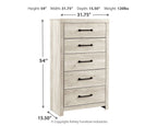 Dimension diagram: 54"H x 31.75"W x 15.50"D chest