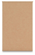 Five-drawer chest back panel in light tan