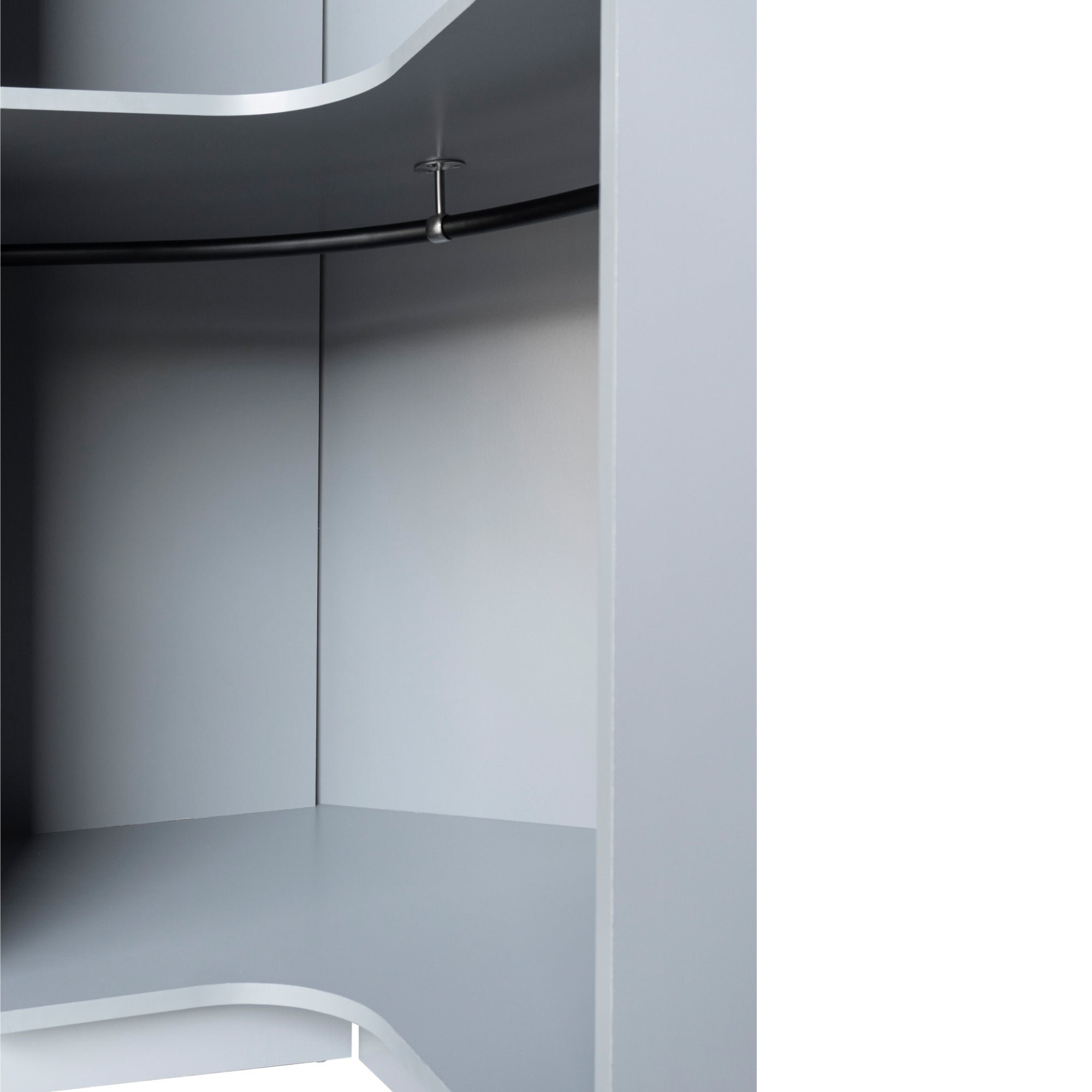 Polygon Corner Wardrobe - Gray (Save Space)