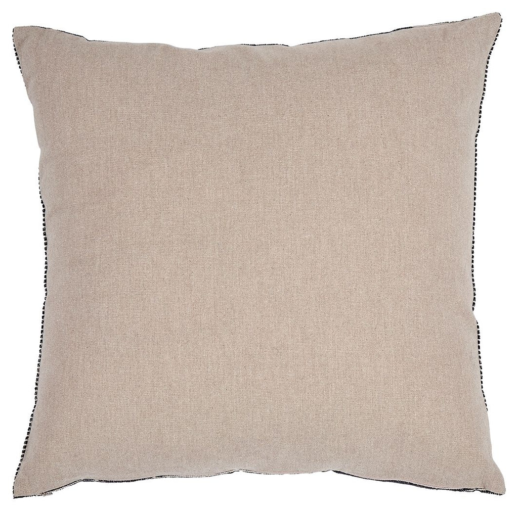 Plain beige square throw pillow cover with smooth textured fabric