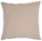 Plain beige square throw pillow cover with smooth textured fabric