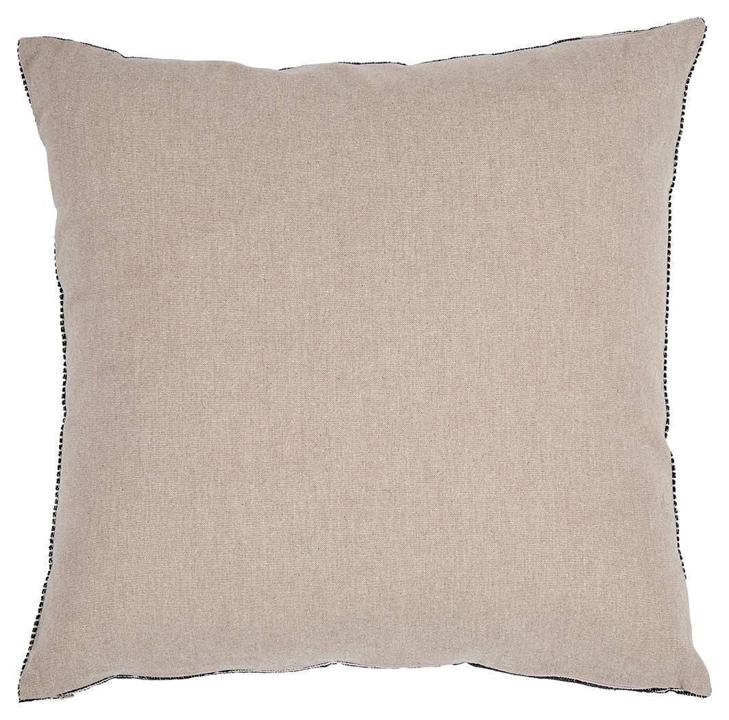 Plain beige square throw pillow cover with smooth textured fabric