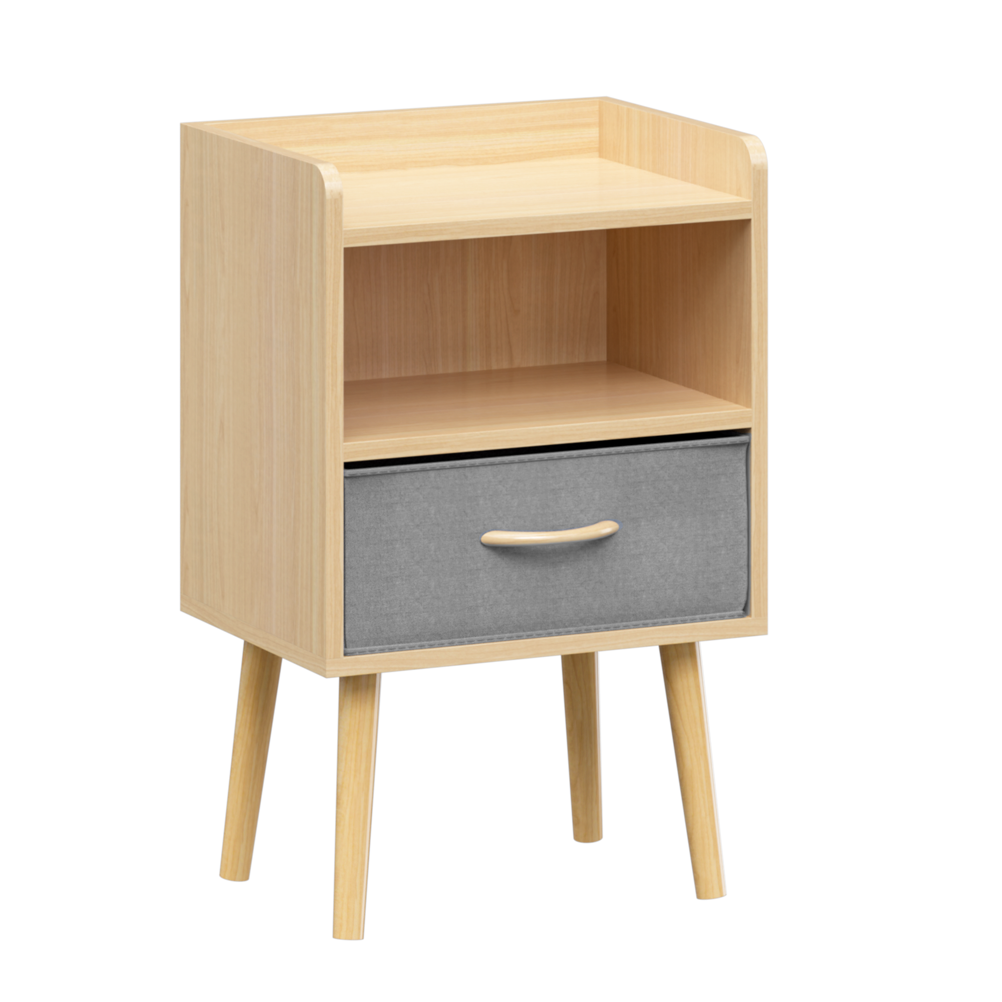 2PC Nightstand w/ Drawer, End Table - Oak-American Furniture Outlet