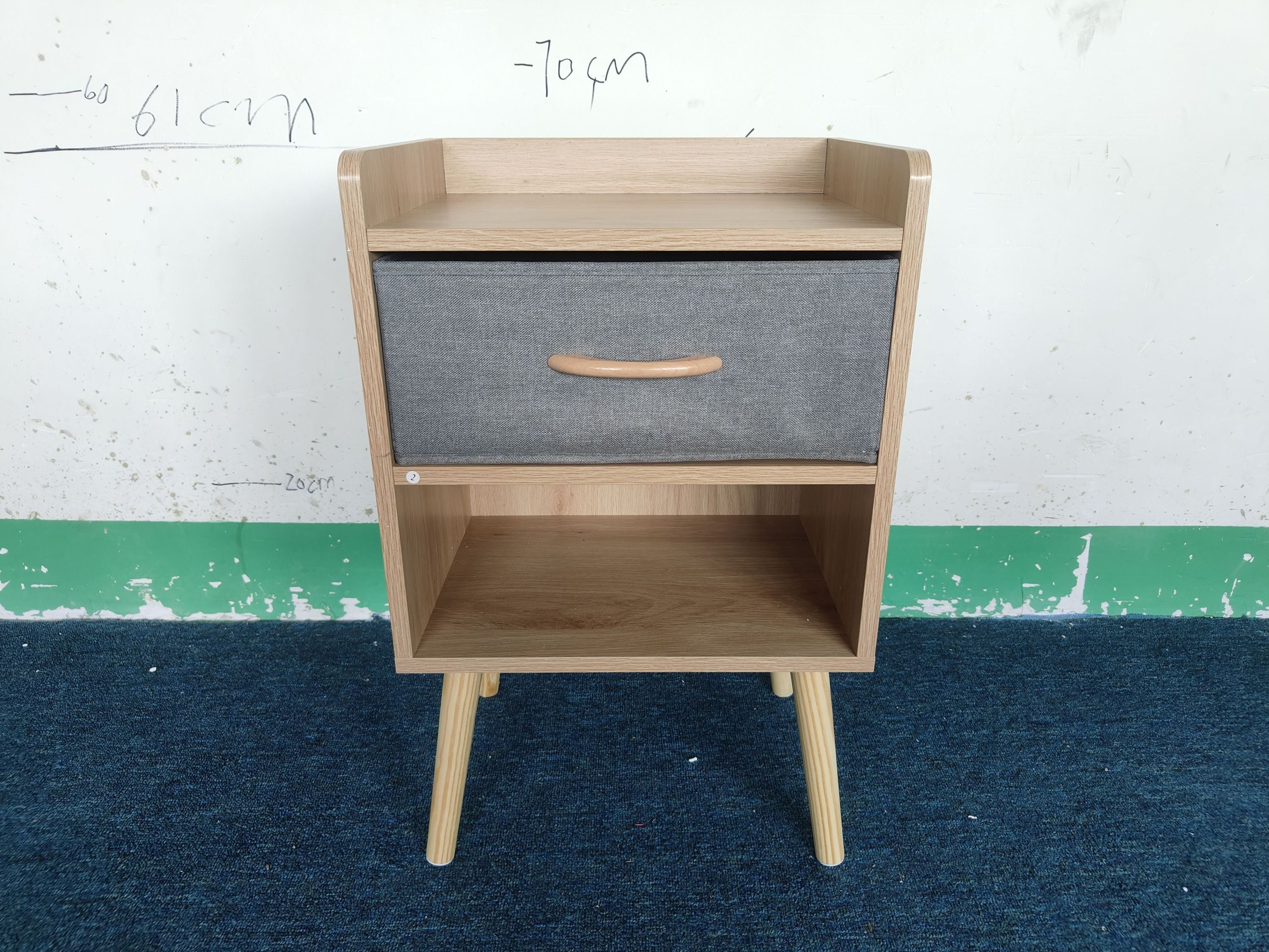 2PC Nightstand w/ Drawer, End Table - Oak-American Furniture Outlet
