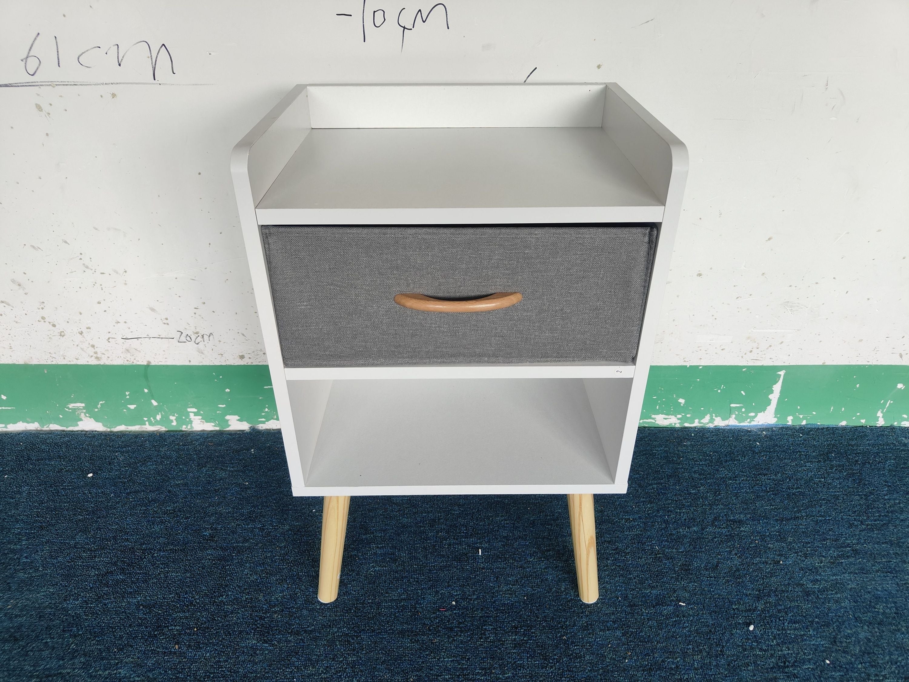 2PC Nightstand w/ Drawer, End Table Set - White-American Furniture Outlet