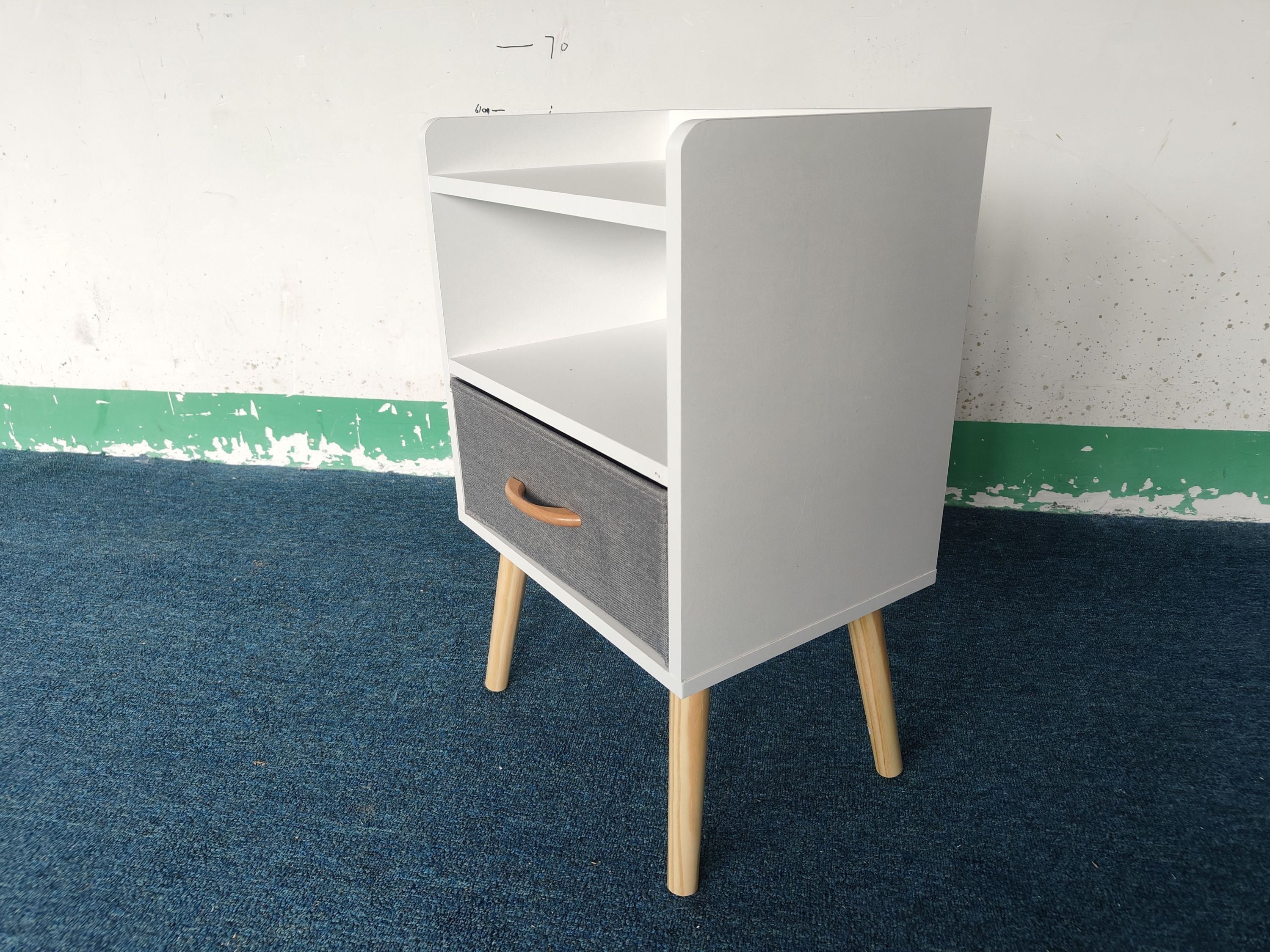 2PC Nightstand w/ Drawer, End Table Set - White-American Furniture Outlet