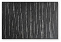 Rectangular textured wall art with dark vertical ridged lines, black frame