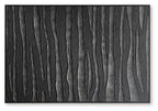 Rectangular textured wall art with dark vertical ridged lines, black frame