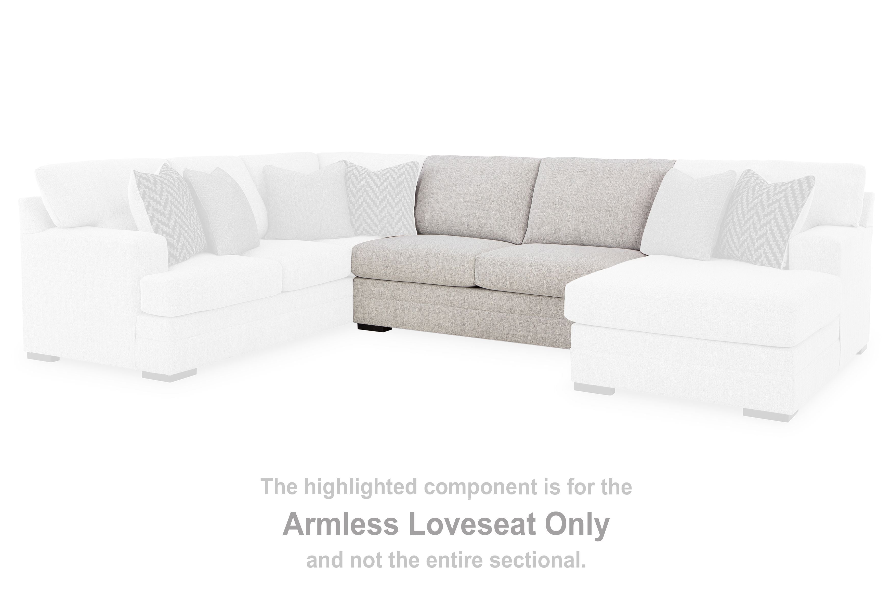 Abbeyline - Stone - Armless Loveseat