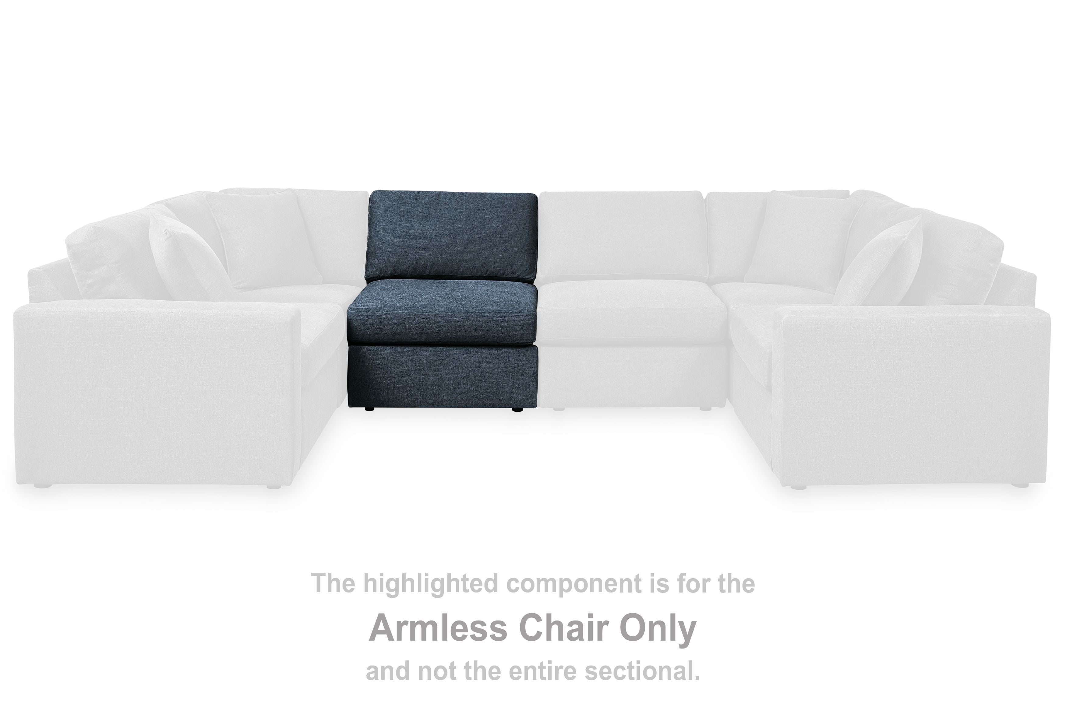 Modmax - Ink - Armless Chair - Fabric