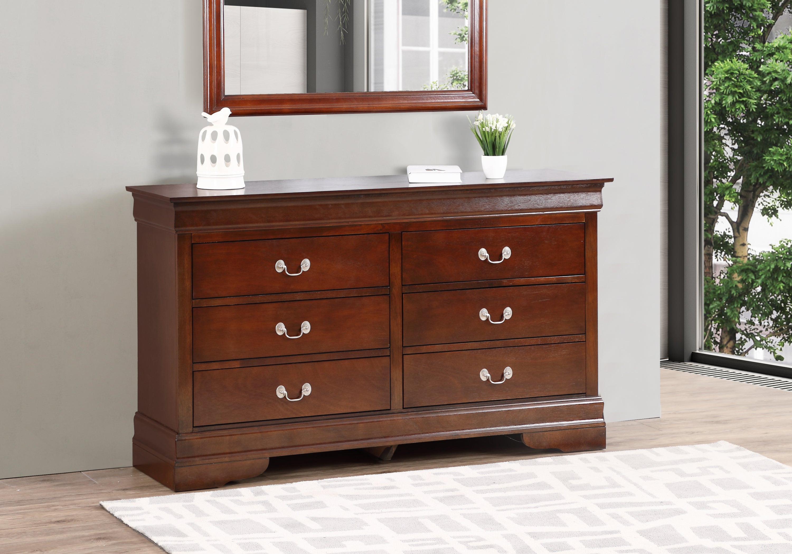 LouisPhillipe G2125-D Dresser, Cappuccino - Bedroom Furniture