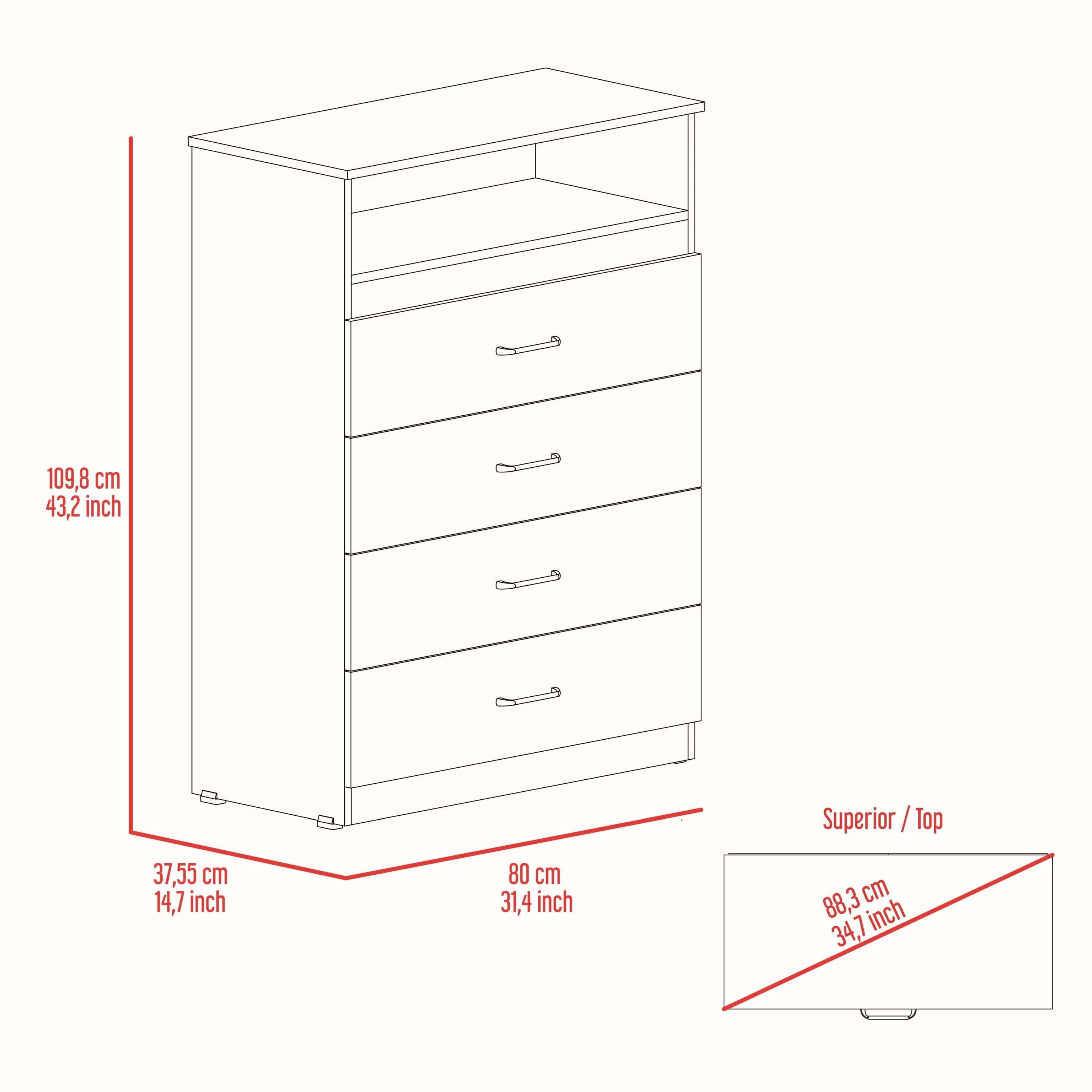 Omaha 2-Piece Armoire & Dresser Set, White