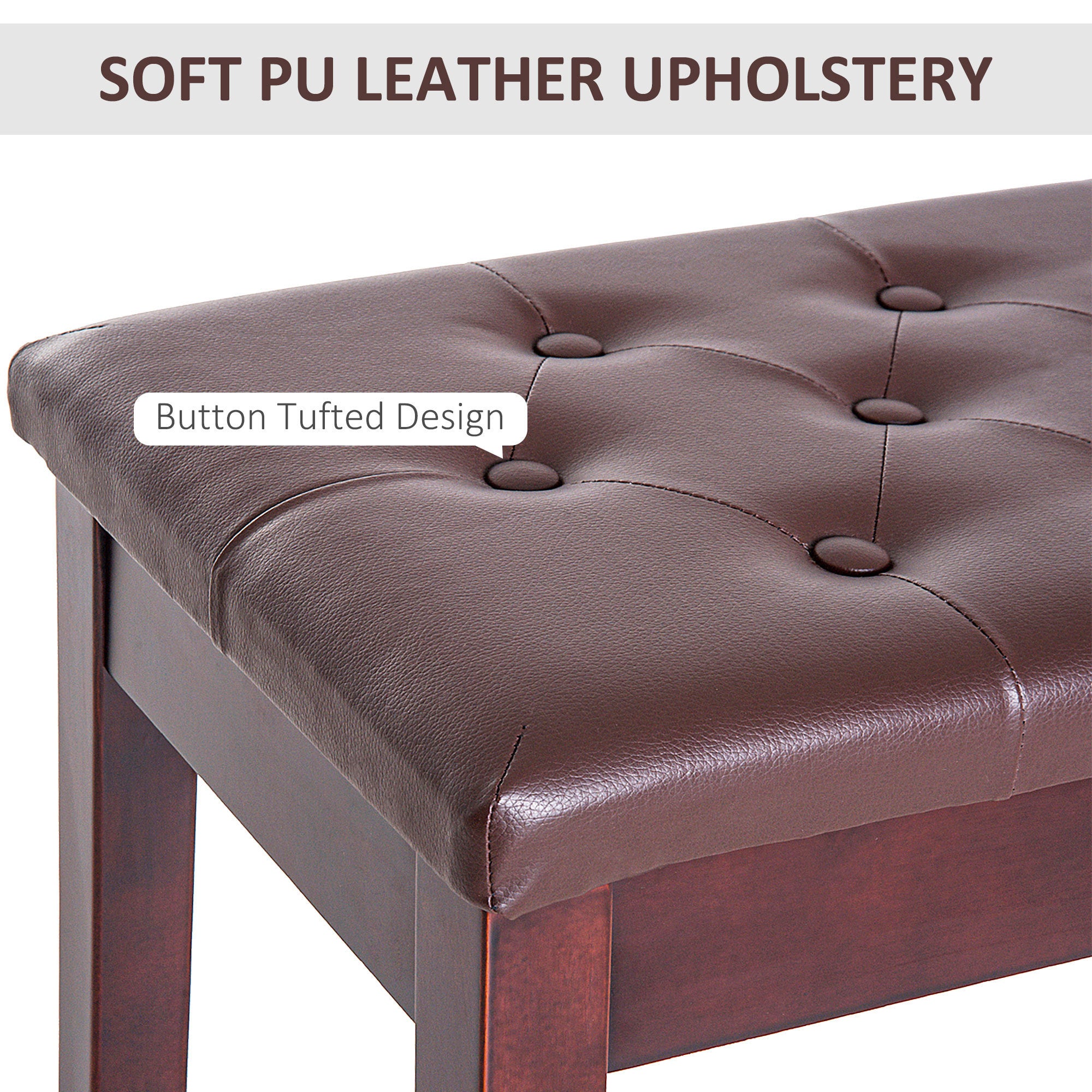 Duet Piano Bench - Faux Leather Padded Seat