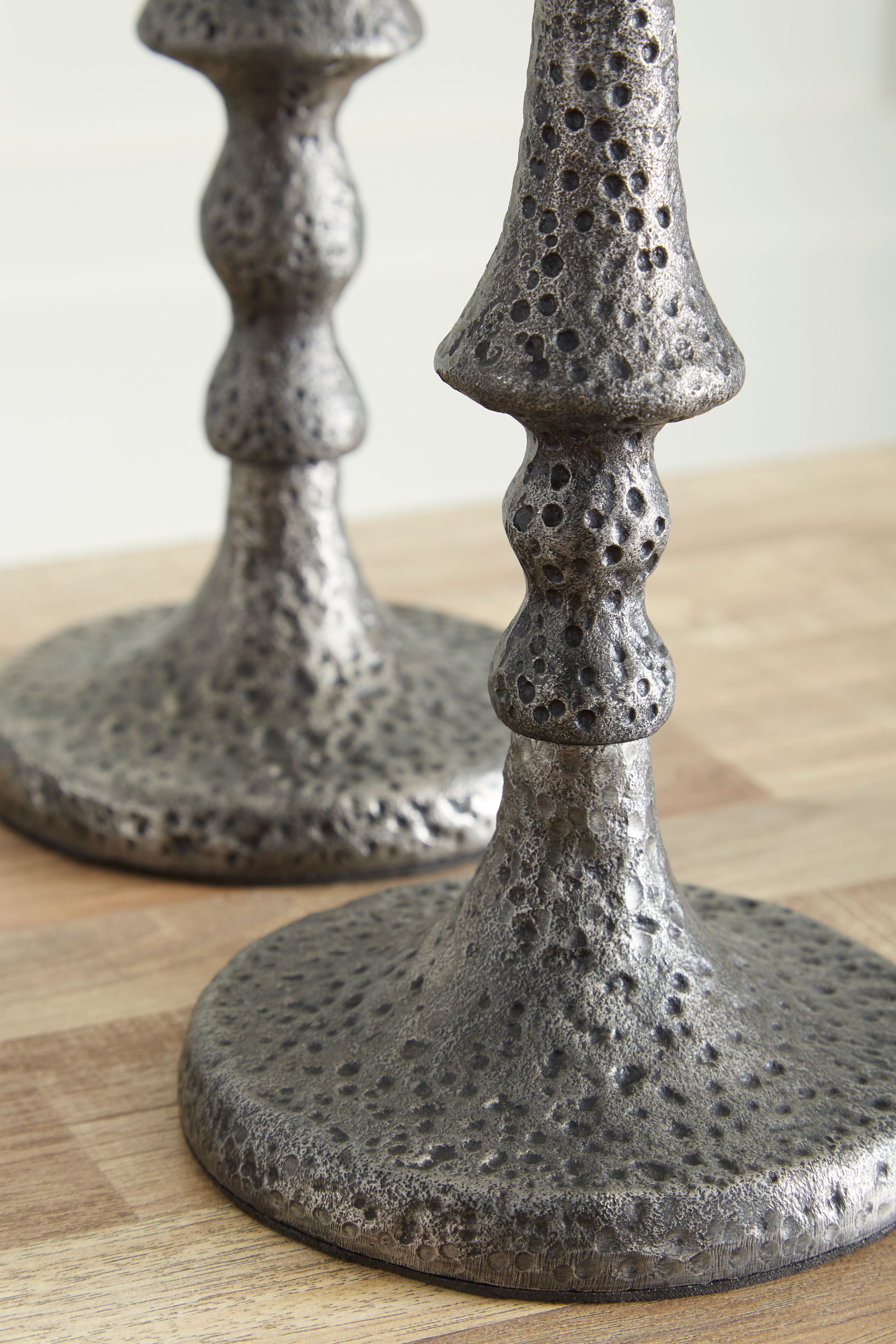 Eravell  Pewter Finish  Candle Holder Set (Set of 3)