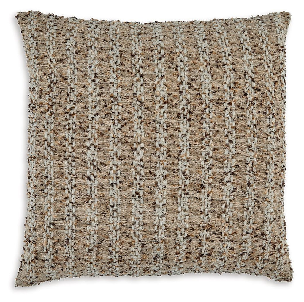 Vorlane pillow cover, light brown woven texture, square design