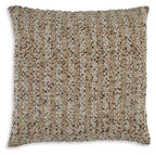 Vorlane pillow cover, light brown woven texture, square design