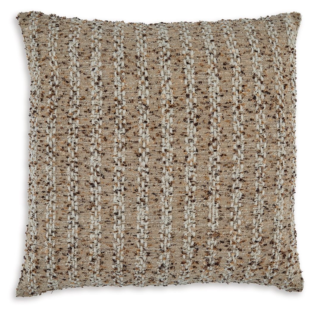 Vorlane pillow cover, light brown woven texture, square design