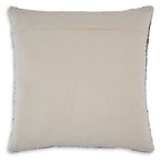 Decorative solid beige pillow, smooth fabric, square with stitched edges