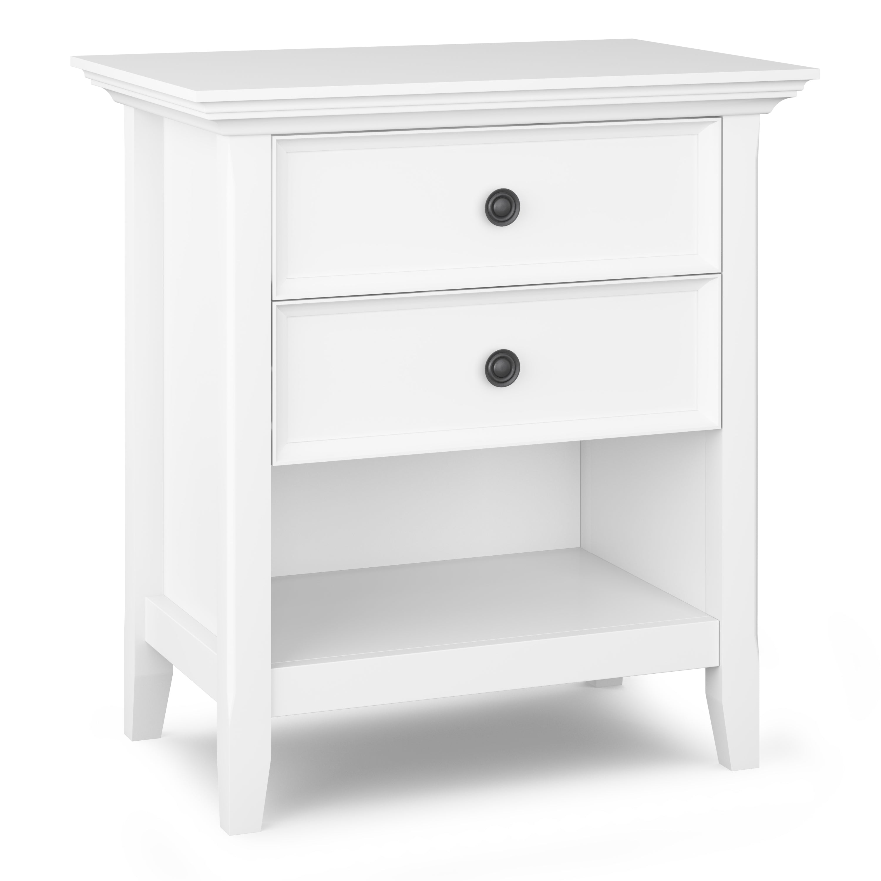 Amherst White Bedside Table with Storage Drawer - Bedroom Furniture