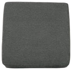 Oversized accent ottoman in dark gray fabric with rounded top and short legs