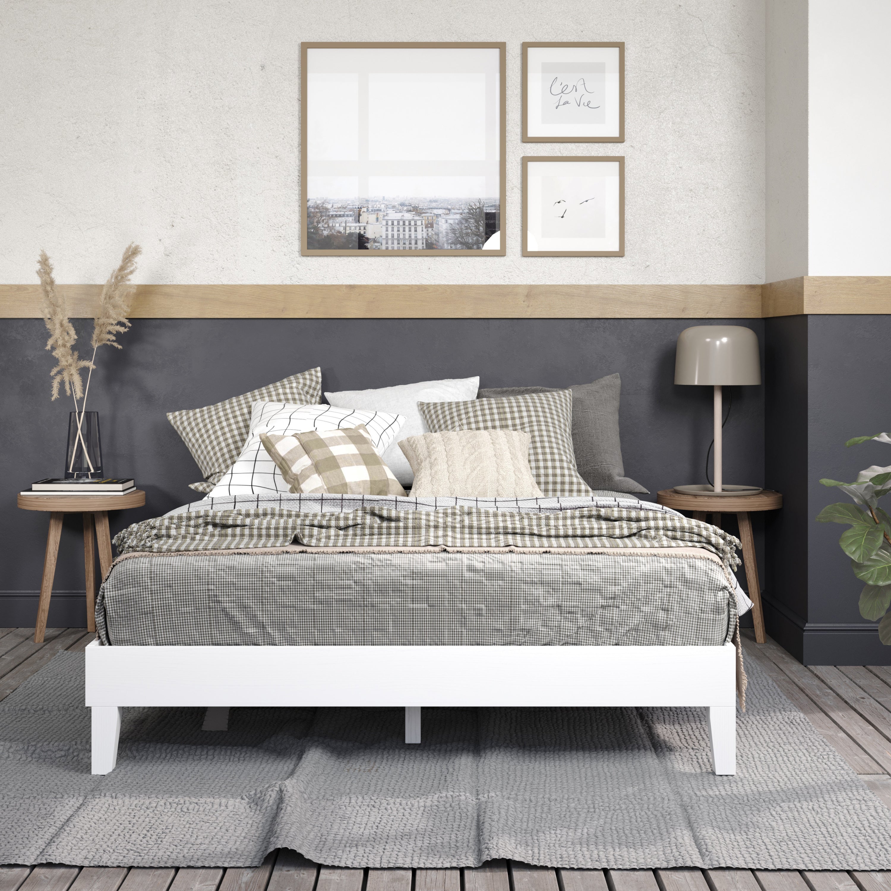 Nix White Queen Platform Bed - Modern & Stylish Design
