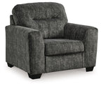 Lonoke - 2 Pc. - Chair And A Half, Ottoman - Gunmetal
