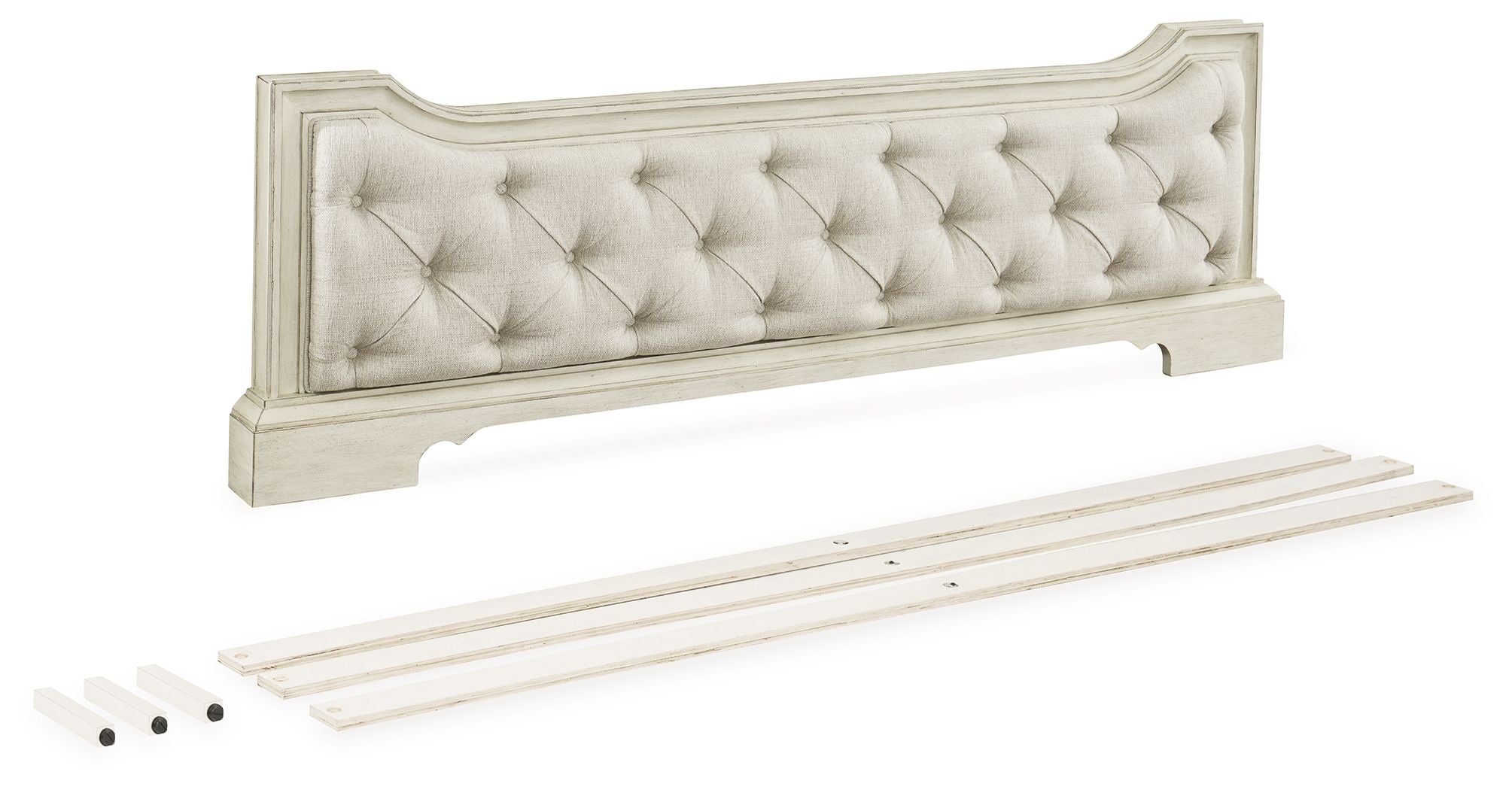 Arlendyne - Antique White - Queen Upholstered Panel Footboard With Slats