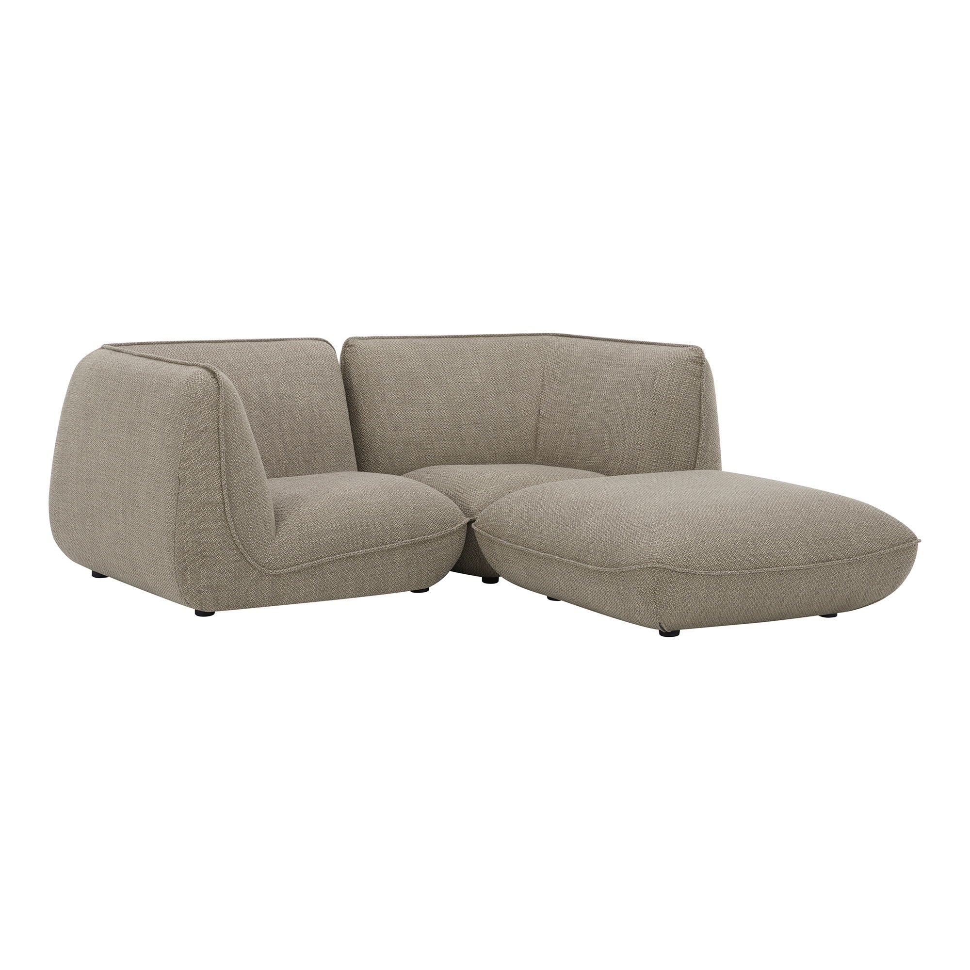 Zeppelin Nook Sectional - Gray, Speckled Texture-Stationary Sectionals-American Furniture Outlet