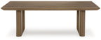 Rectangular cocktail table, dark brown wood-look finish with straight tapered legs