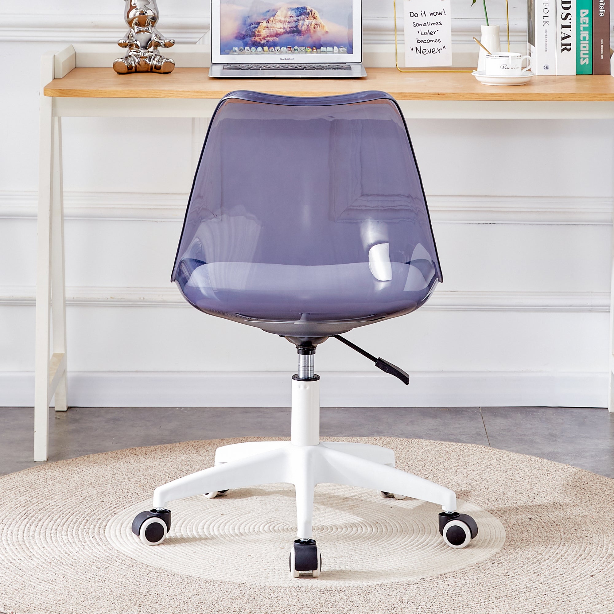 Midnight Blue 360° Swivel Armless Office Chair