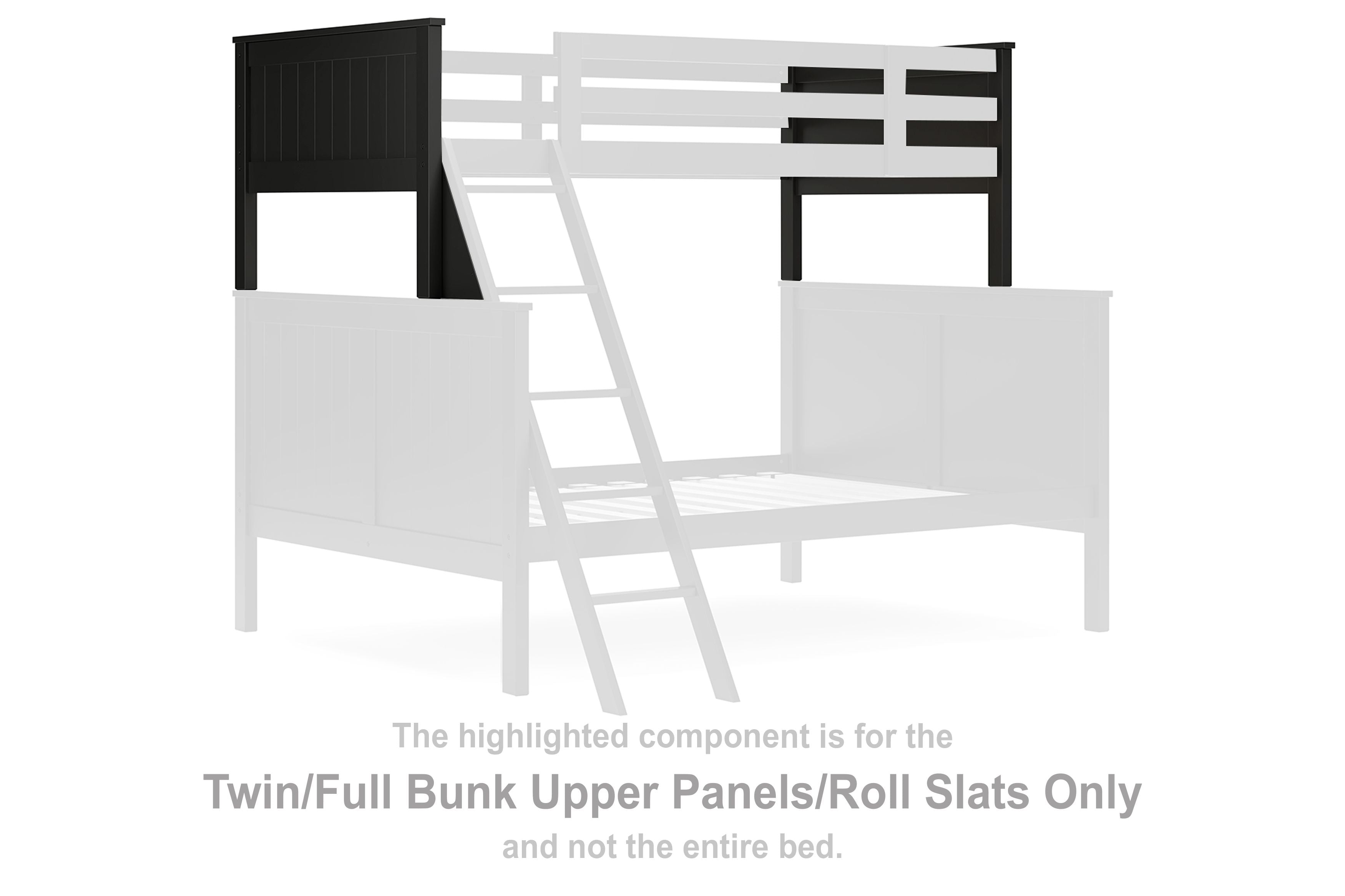 Nextonfort - Black - Twin/Full Bunk Upper Panels/Roll Slats
