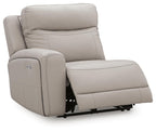 Gray power recliner chair with side control panel and smooth reclining base