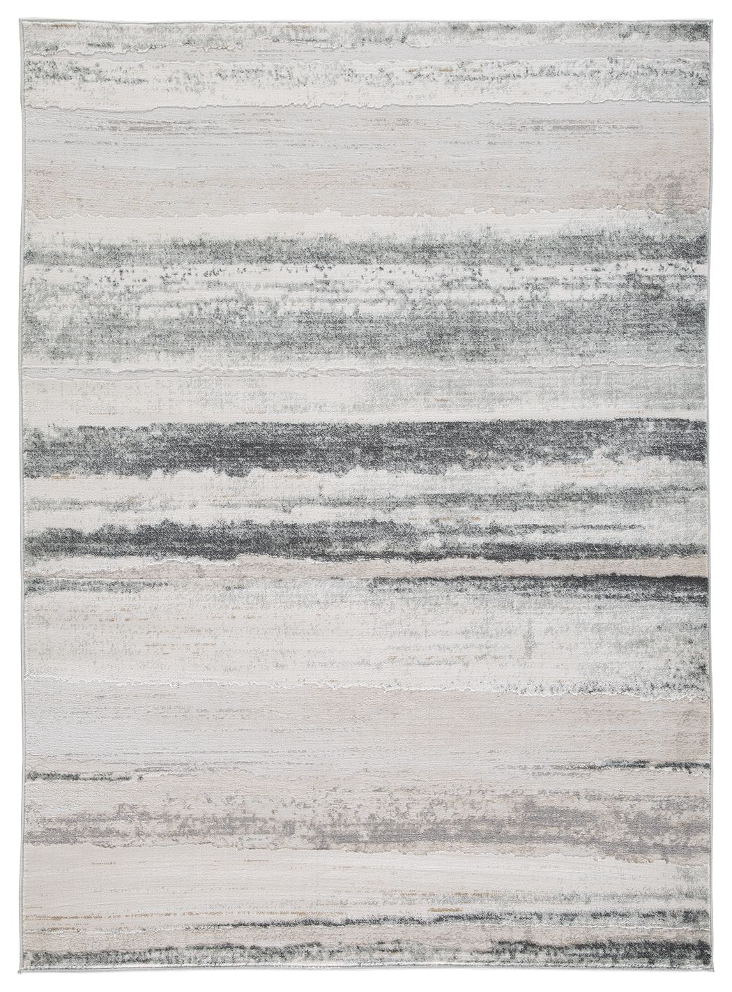Gray abstract striped area rug with distressed texture