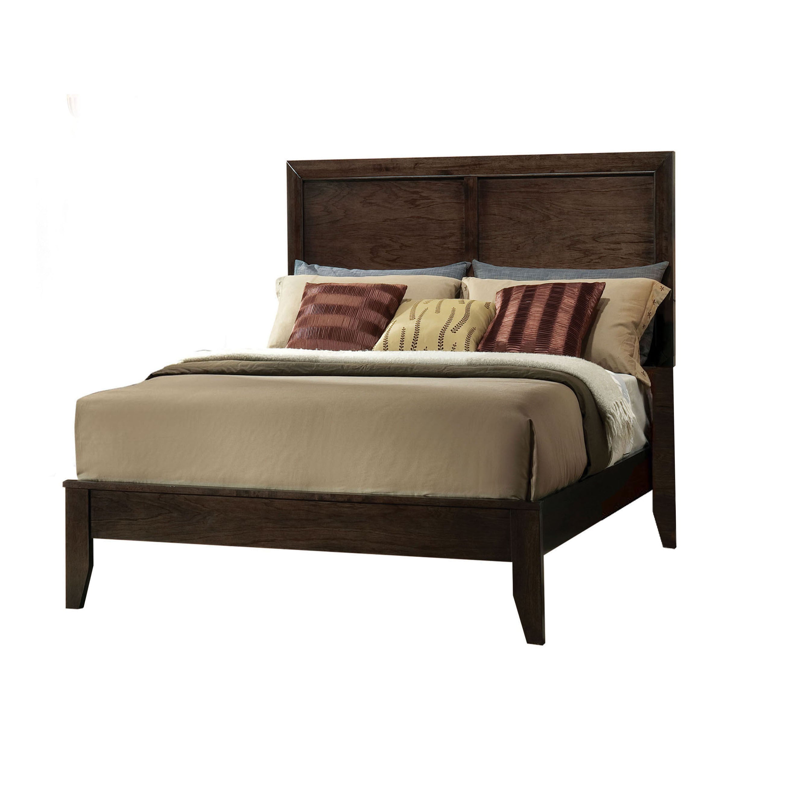 Espresso Queen Panel Bed | Modern Wood Furniture | Dark Brown Finish