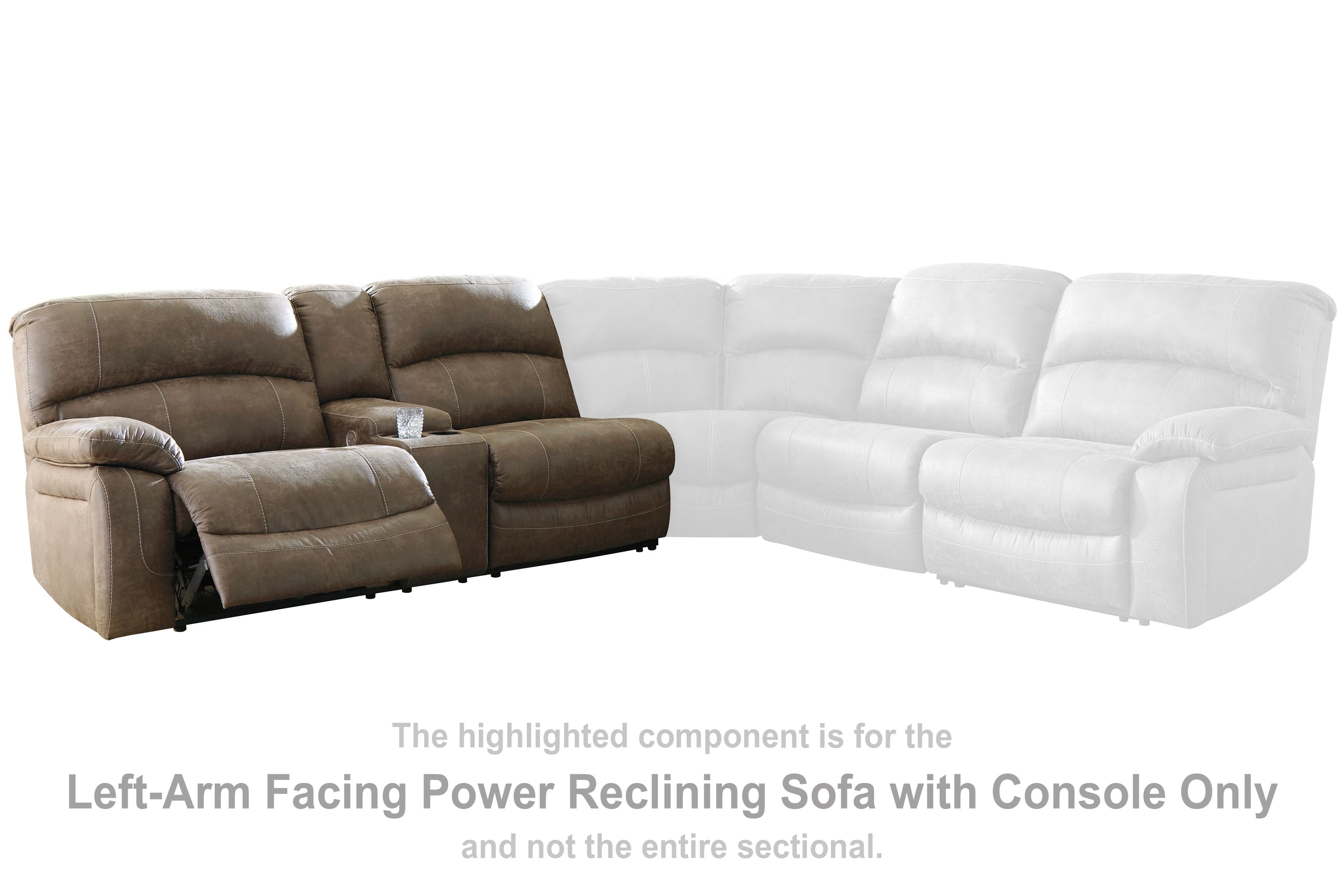 Segburg - Driftwood - LAF REC Power Sofa w/Console