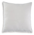 Plain white square throw pillow with smooth fabric and stitched edges