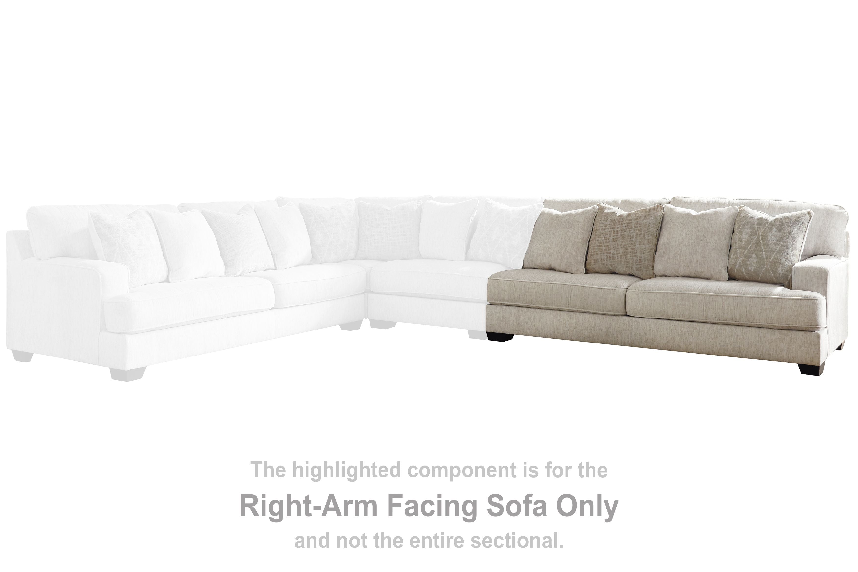 Rawcliffe RAF sofa section, parchment upholstery, right-arm facing L-shape corner unit
