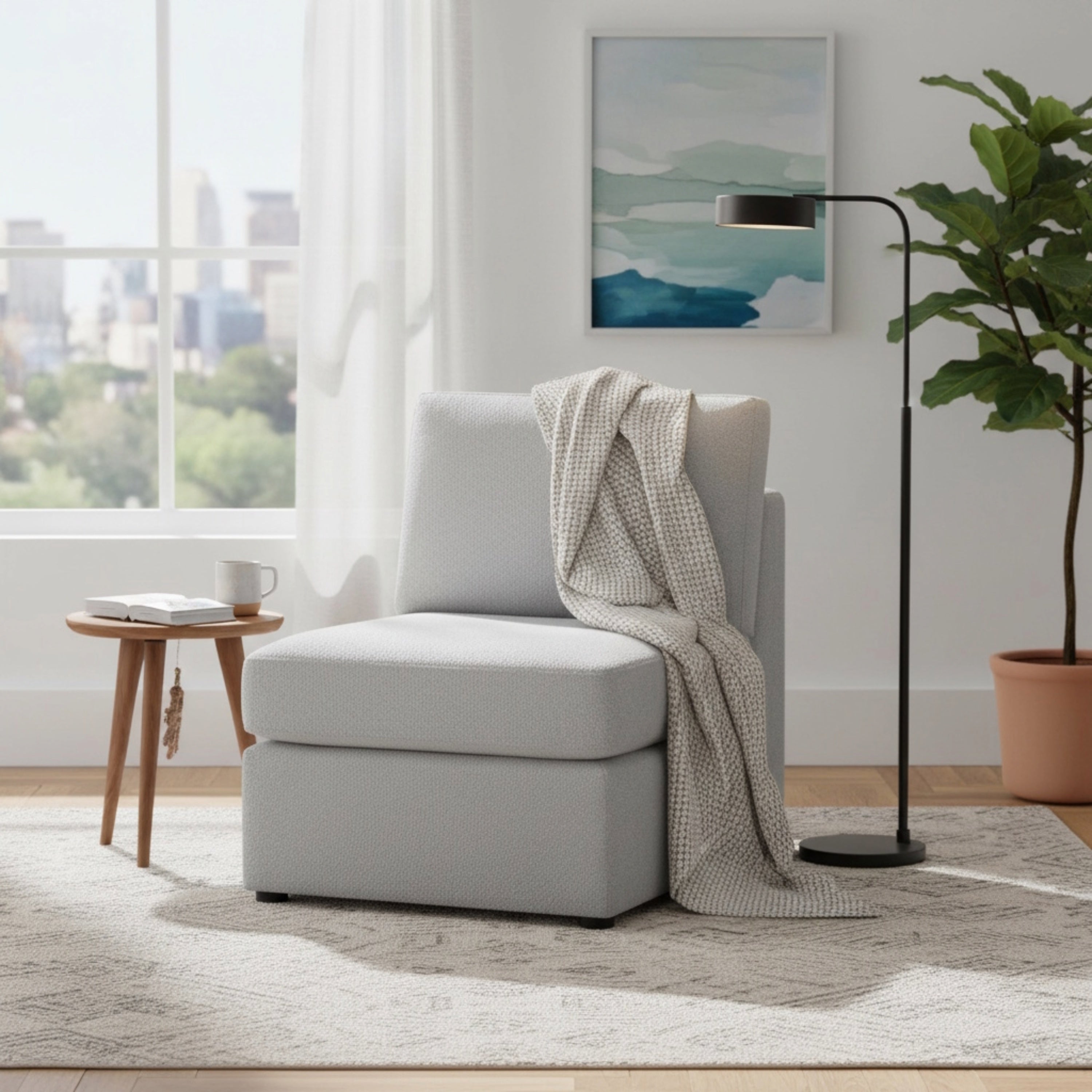 Chauncy Gray Armless Chair - Stylish & Versatile Seating